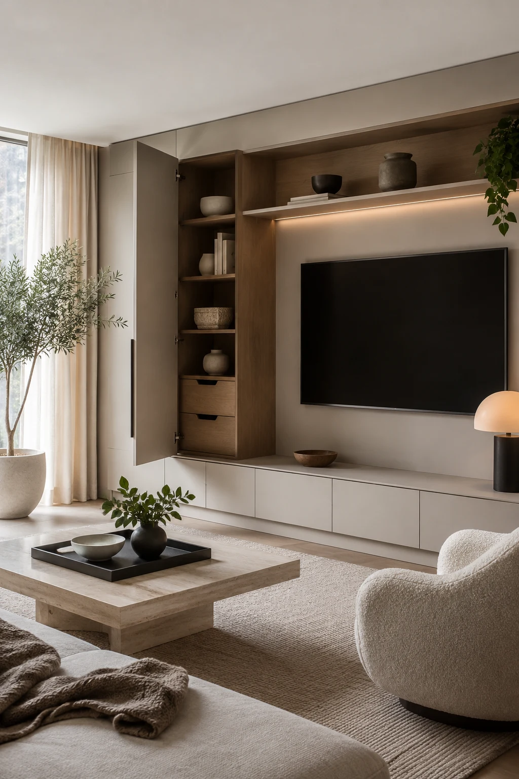 Keep Clutter Hidden with Beautiful Storage — living room inspiration