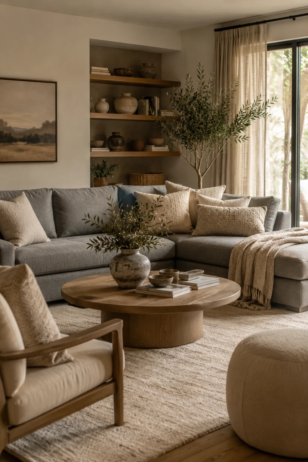 Build Living Room Inspiration Grey Couch Around Warm Neutral Layers — living room inspiration grey couch