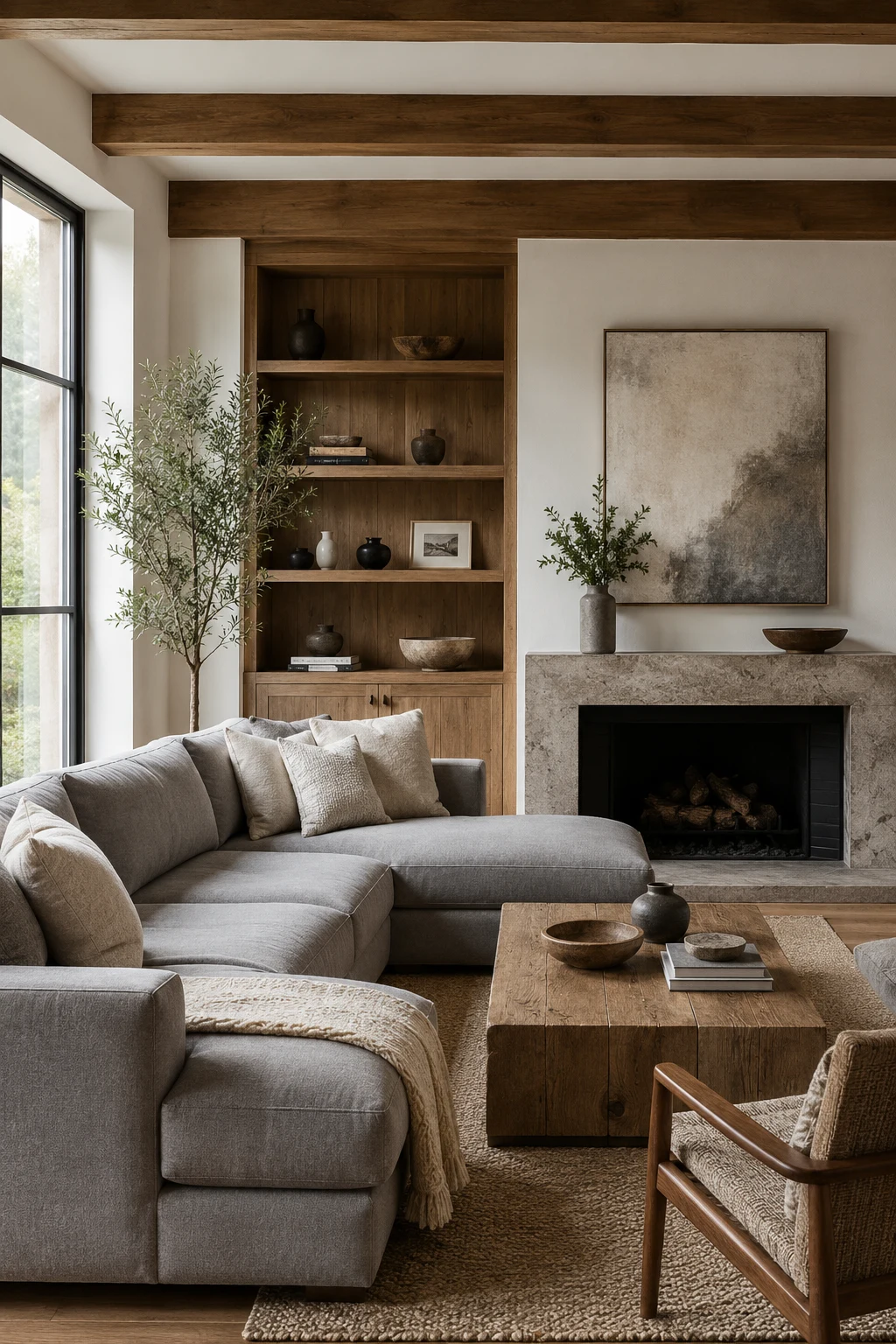 Add Natural Wood for Timeless Living Room Inspiration Grey Couch — living room inspiration grey couch