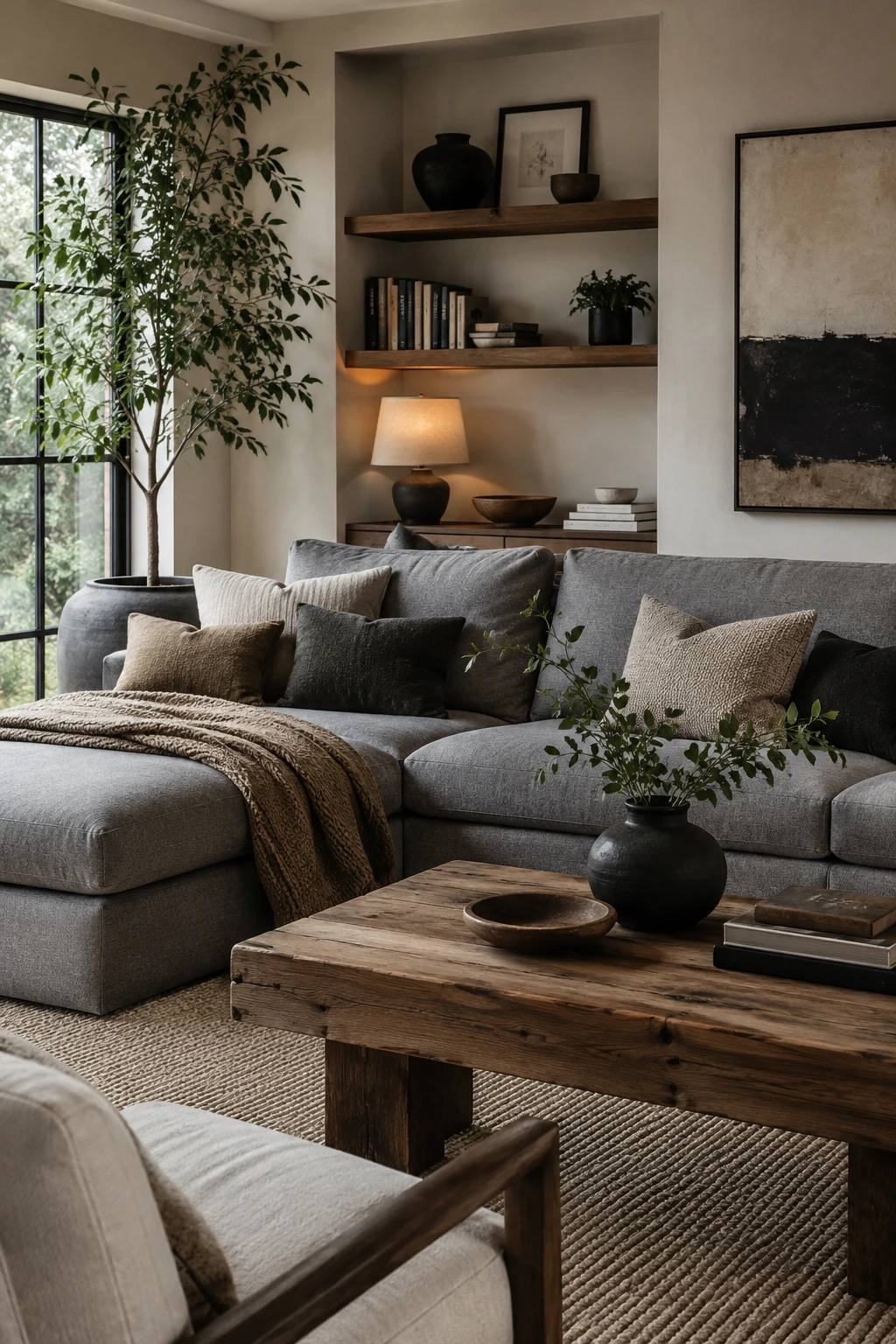 Living Room Inspiration Grey Couch with Cozy Layered Textures — living room inspiration grey couch