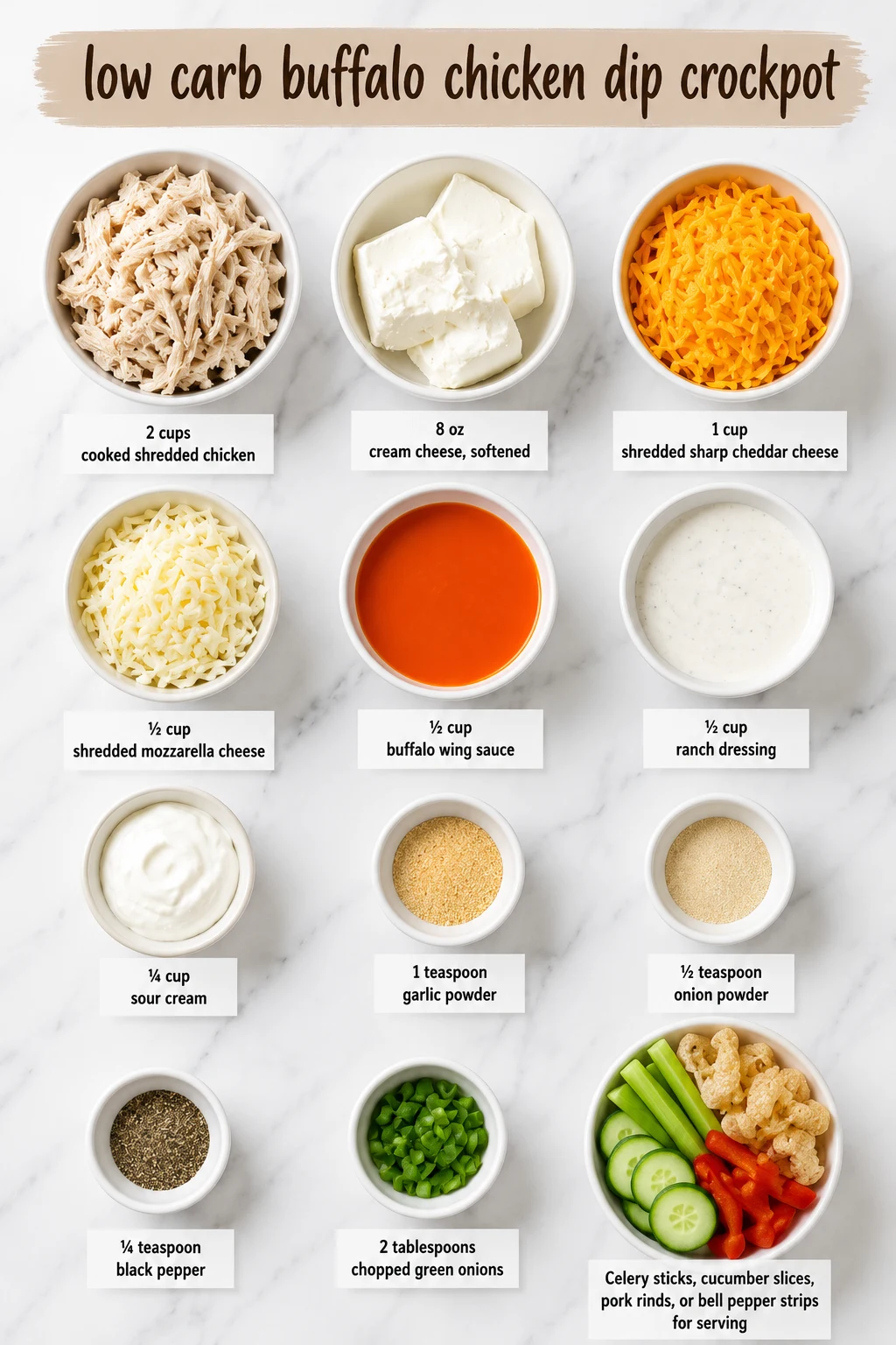 low carb buffalo chicken dip crockpot ingredients