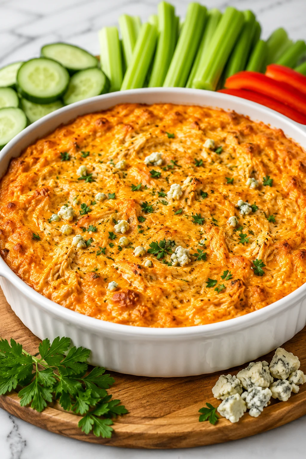 Low carb buffalo chicken dip with cottage cheese