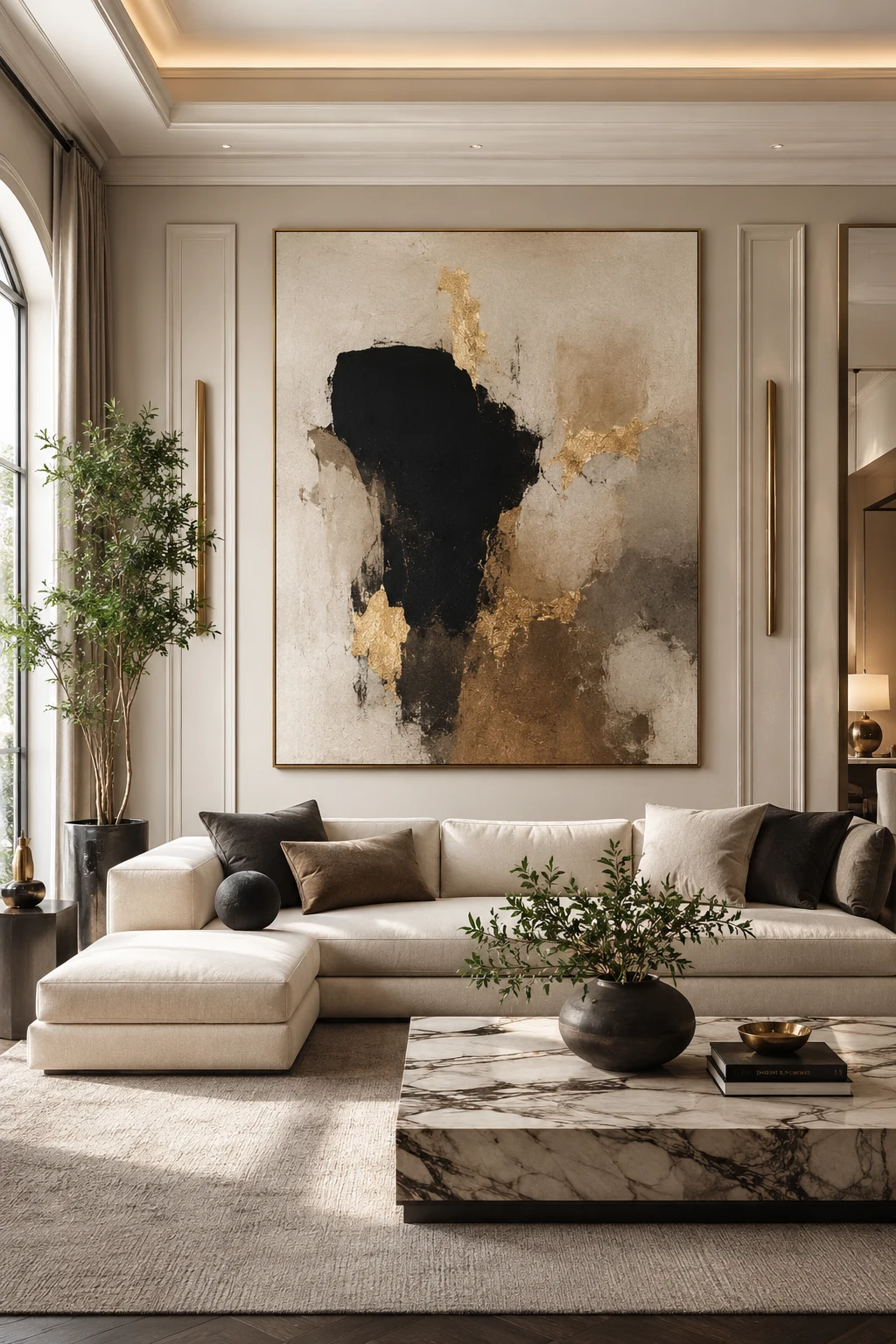 Choose Oversized Artwork That Commands Attention — luxury living room inspiration
