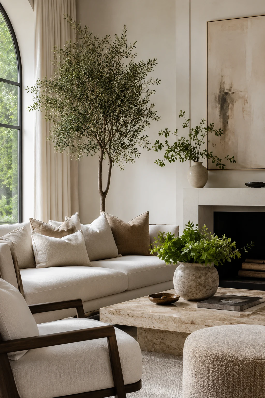 Introduce Greenery That Softens the Entire Room — luxury living room inspiration