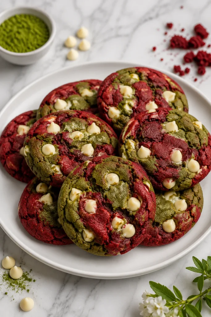 Matcha and red velvet cookie matcha and red velvet cookie