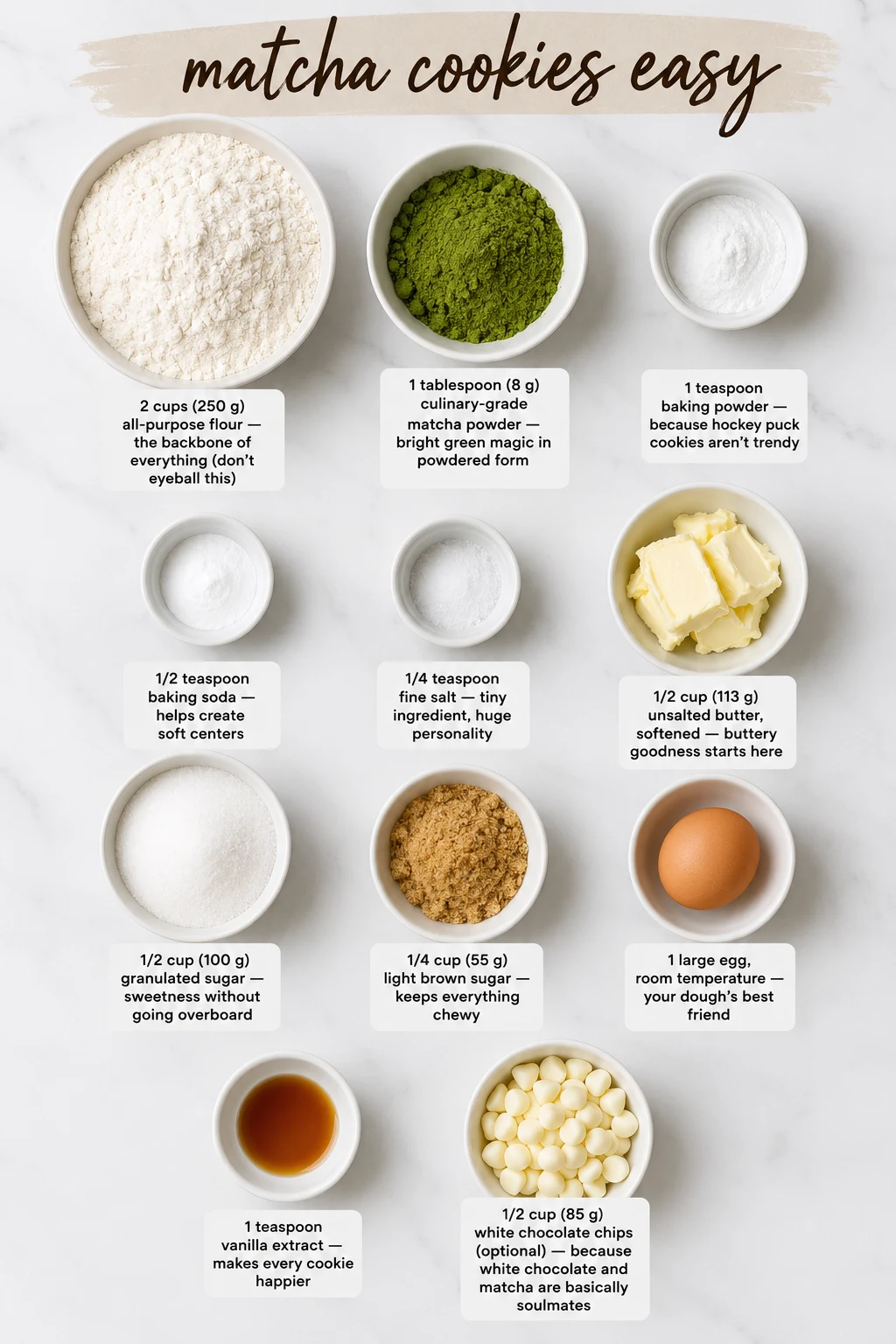 matcha cookies easy ingredients