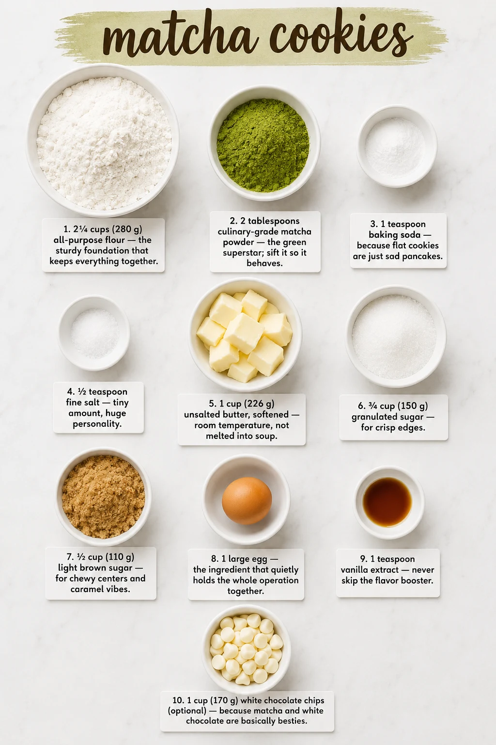 matcha cookies ingredients matcha cookies ingredients