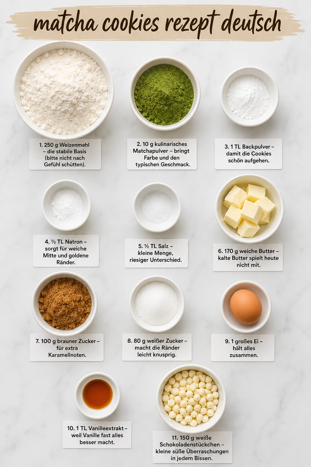 matcha cookies rezept deutsch ingredients