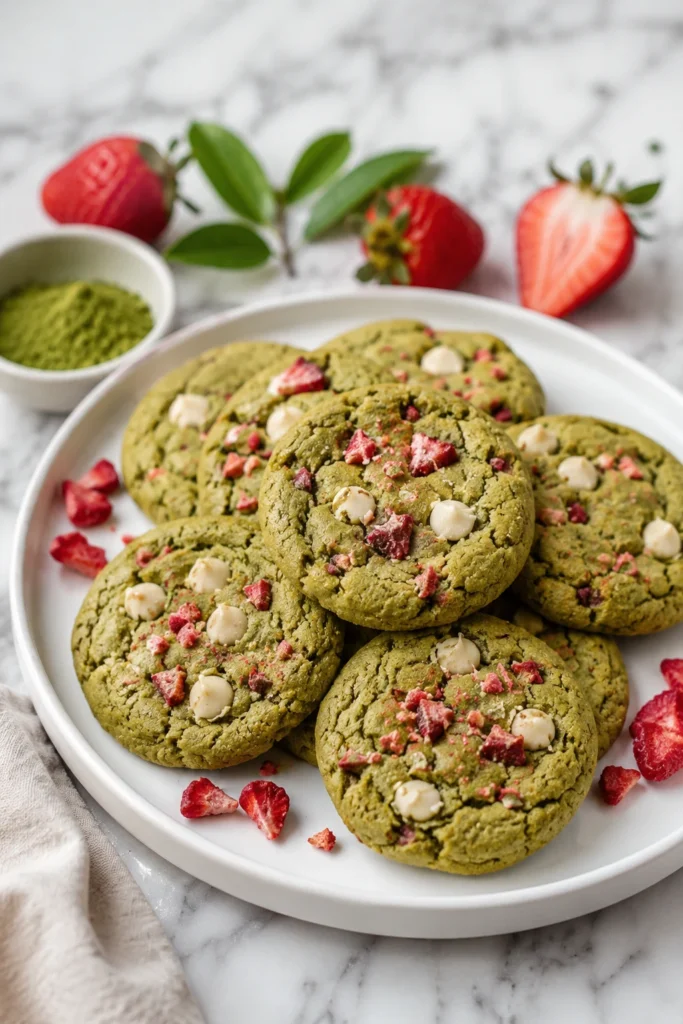 matcha cookies strawberry