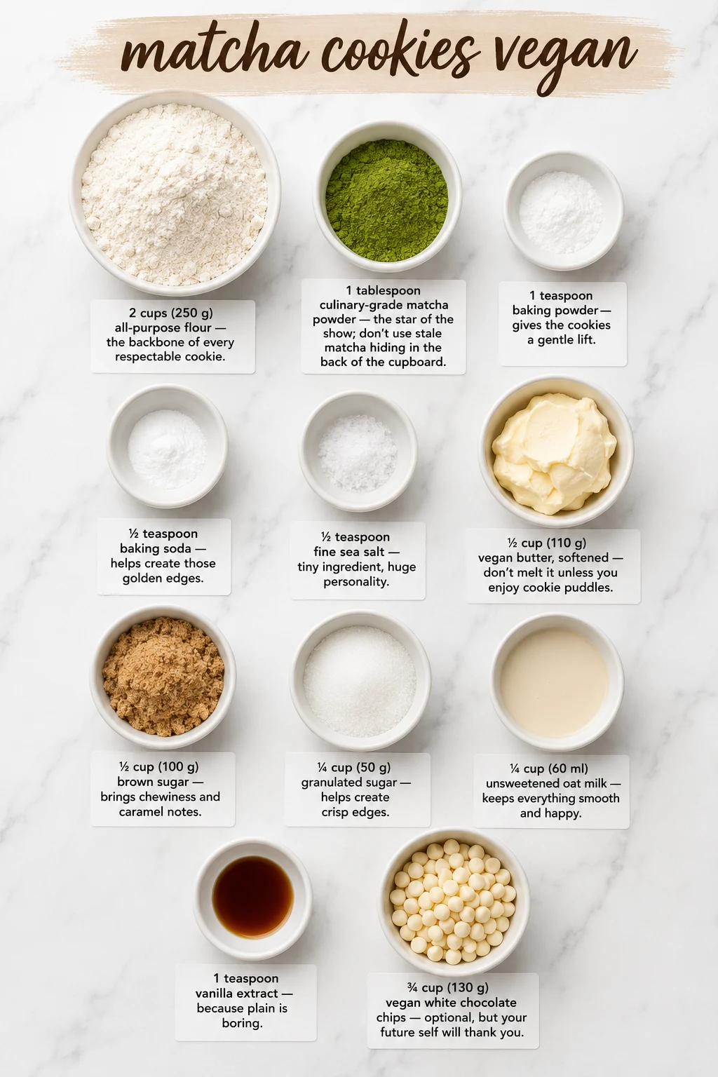 matcha cookies vegan ingredients