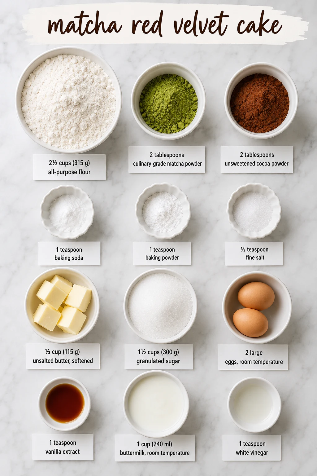 matcha red velvet cake ingredients