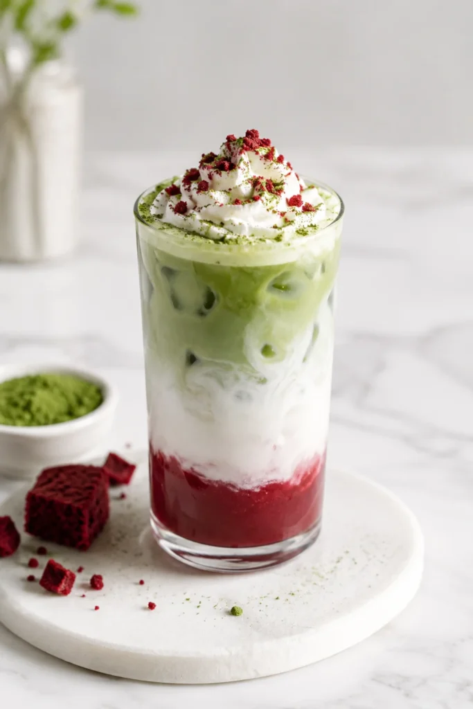 matcha red velvet drink