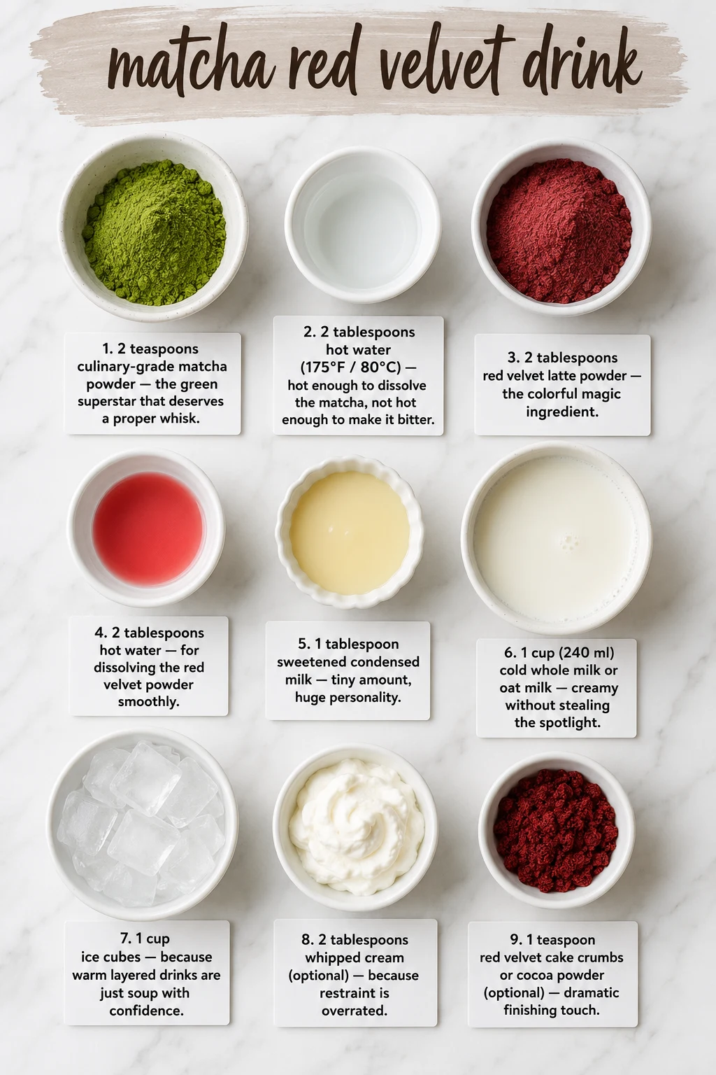 matcha red velvet drink ingredients