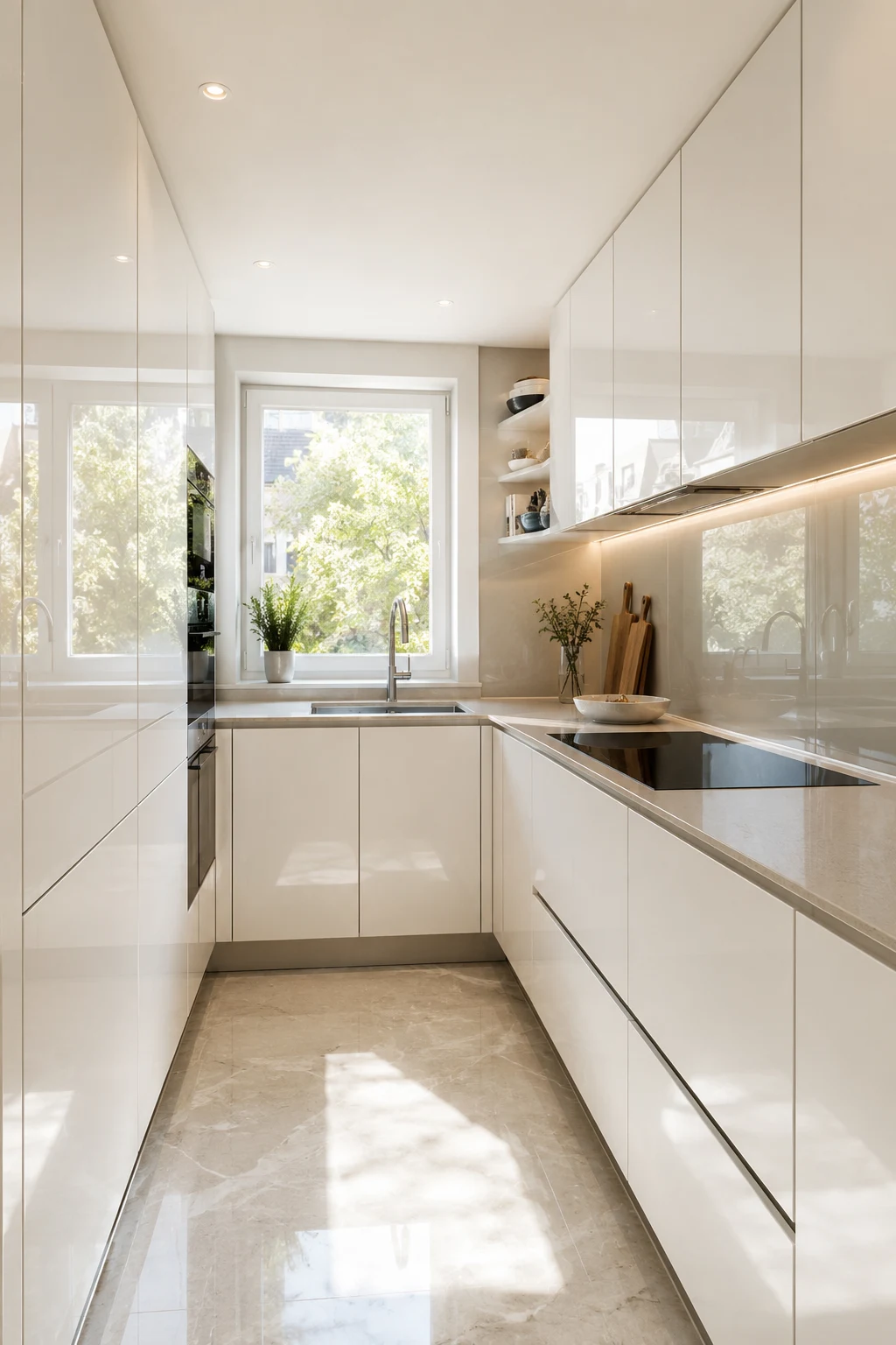 Reflect More Light with Glossy Surfaces — mini kitchen ideas