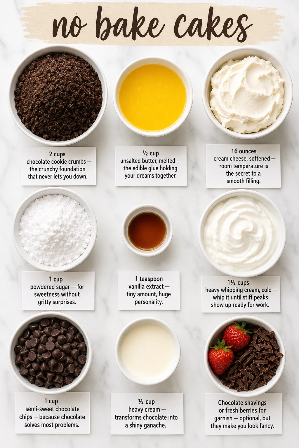 no bake cakes ingredients no bake cakes ingredients