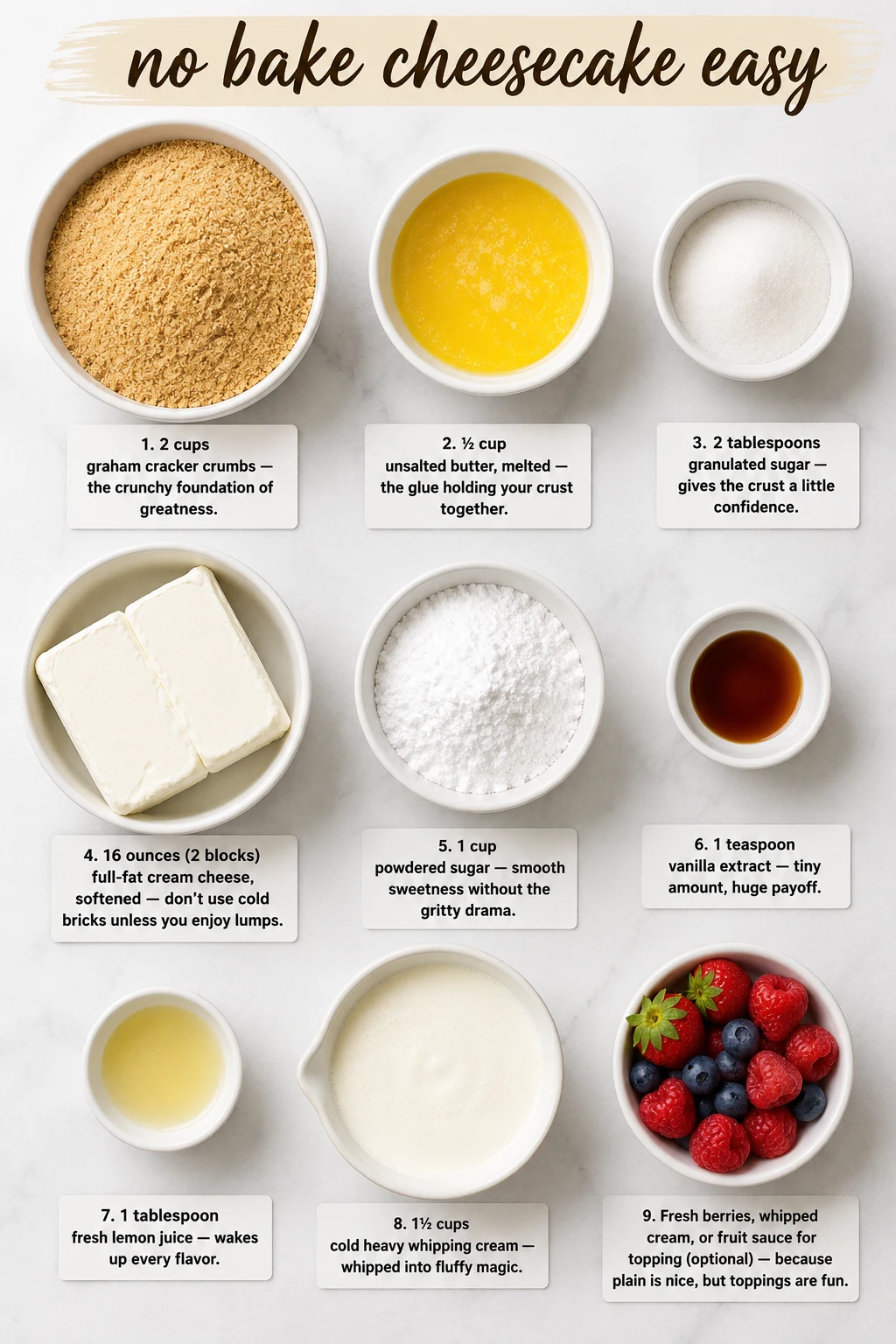 no bake cheesecake easy ingredients