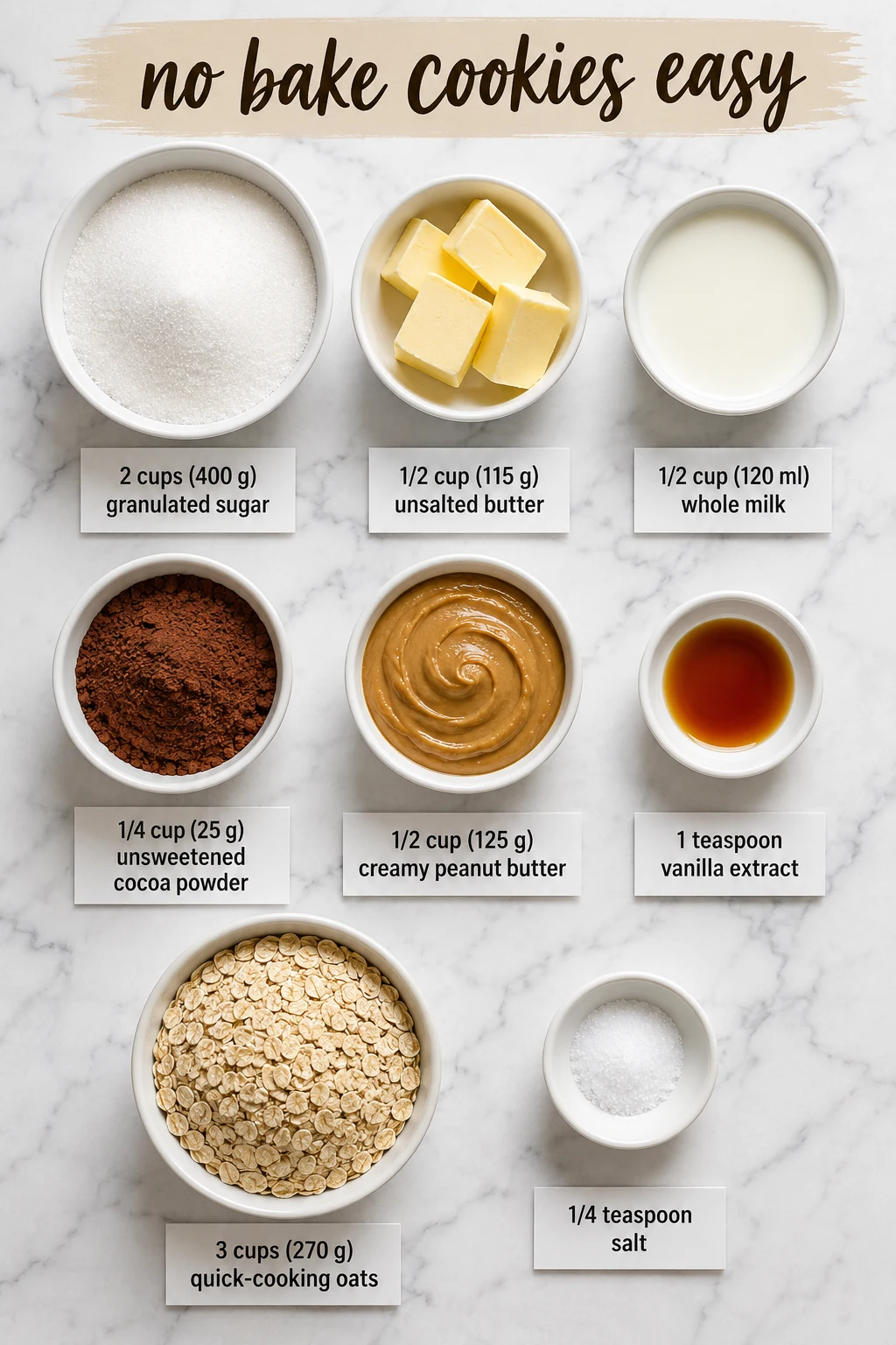 no bake cookies easy ingredients