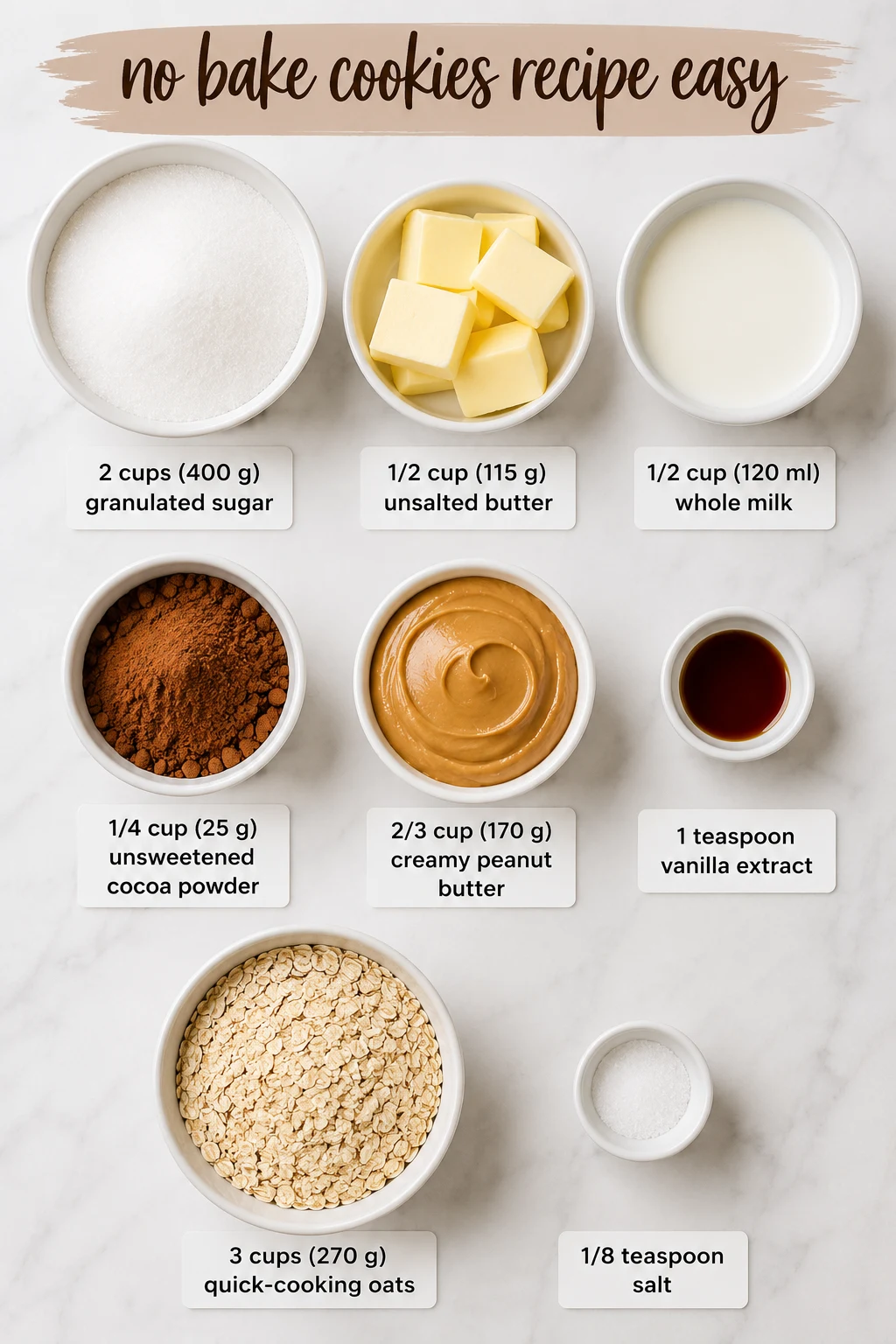 no bake cookies recipe easy ingredients