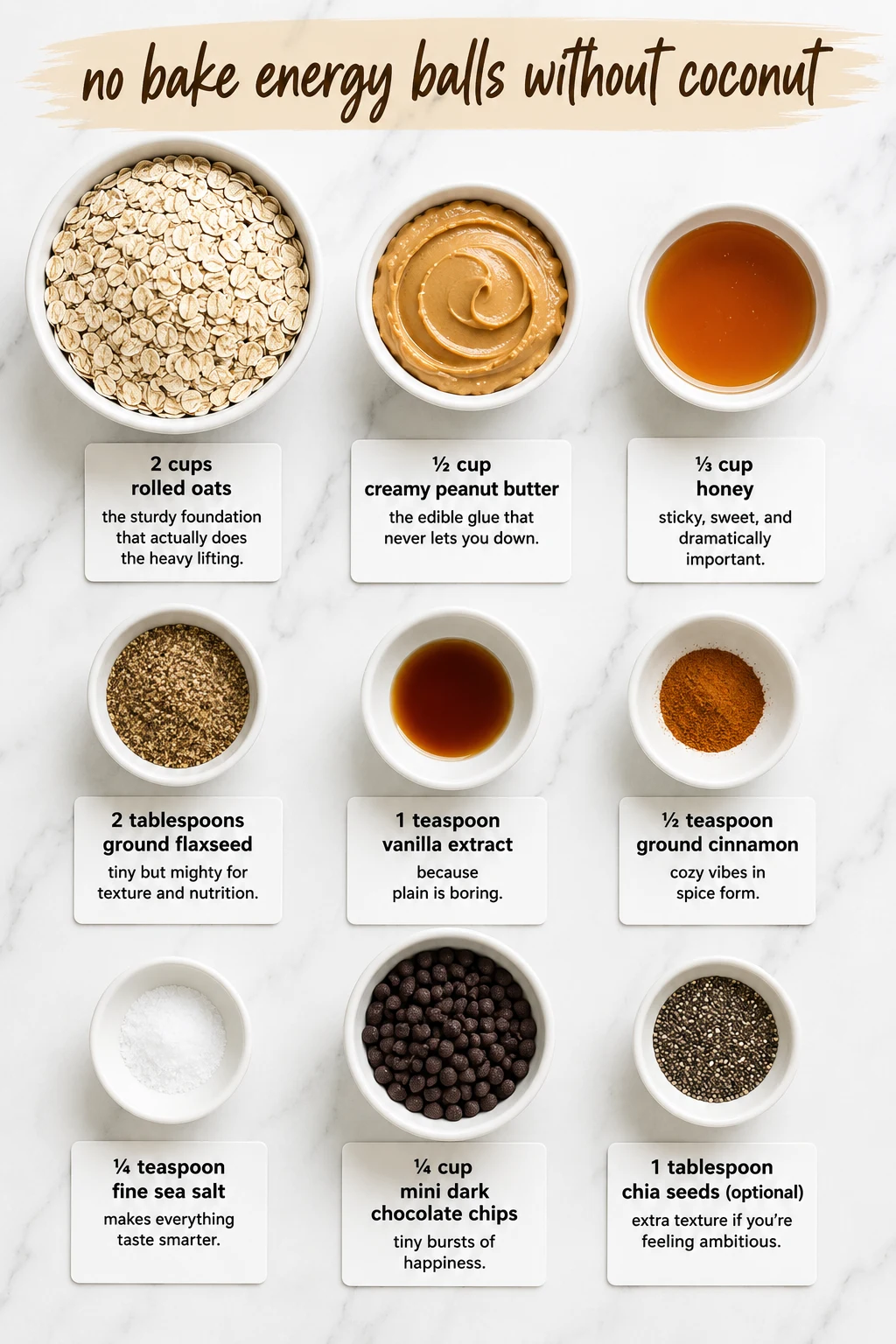 no bake energy balls without coconut ingredients