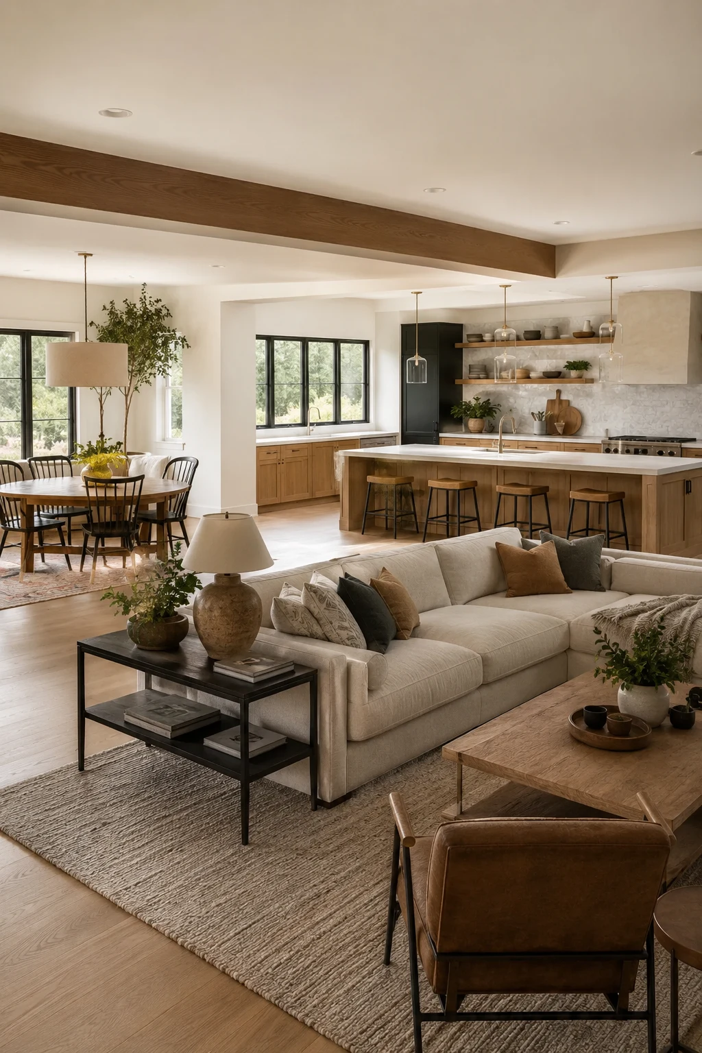 Build Your Open Concept Living Room Inspiration Around Defined Zones — open concept living room inspiration