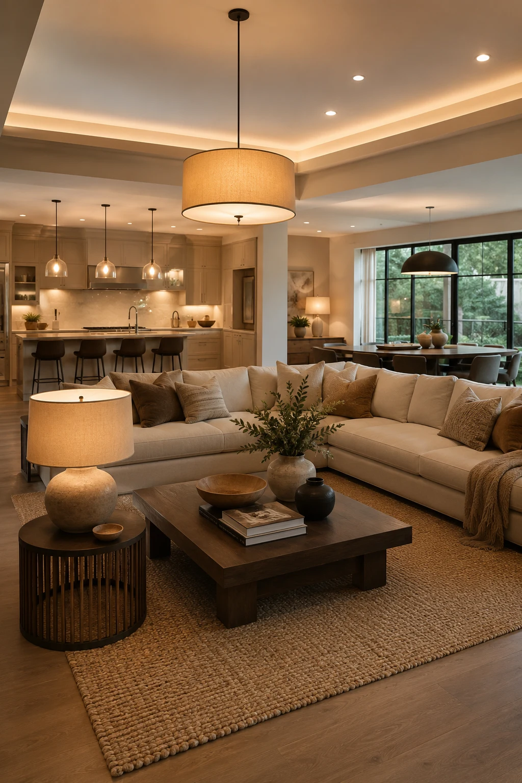 Layer Lighting for Better Open Concept Living Room Inspiration — open concept living room inspiration