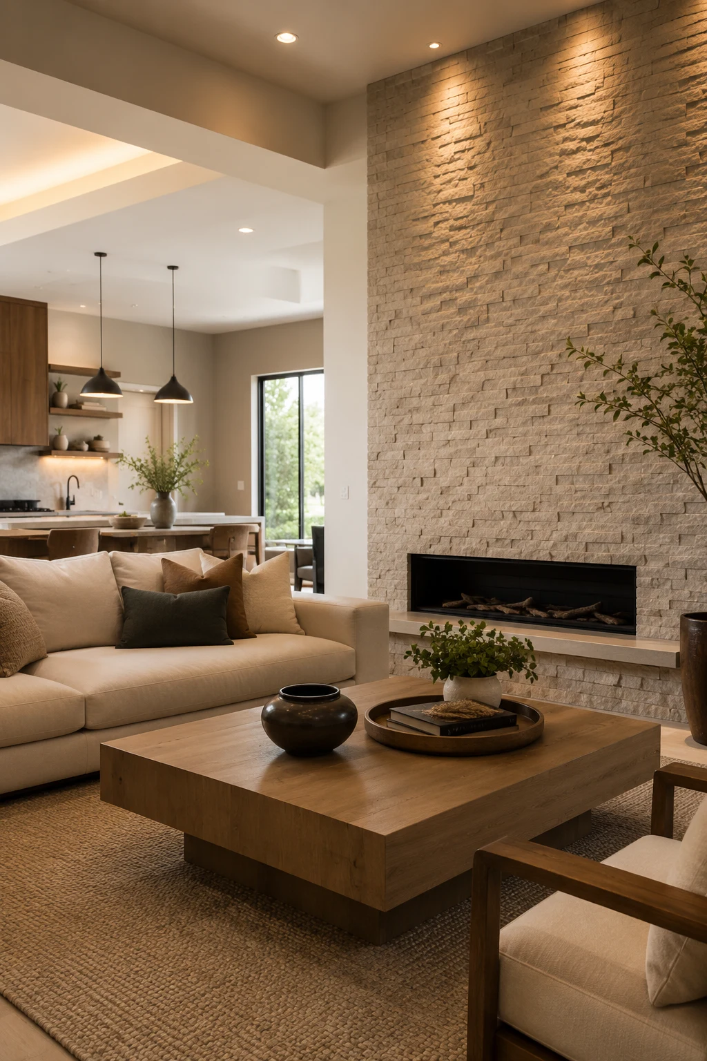 Create a Statement Wall Without Overwhelming the Room — open concept living room inspiration