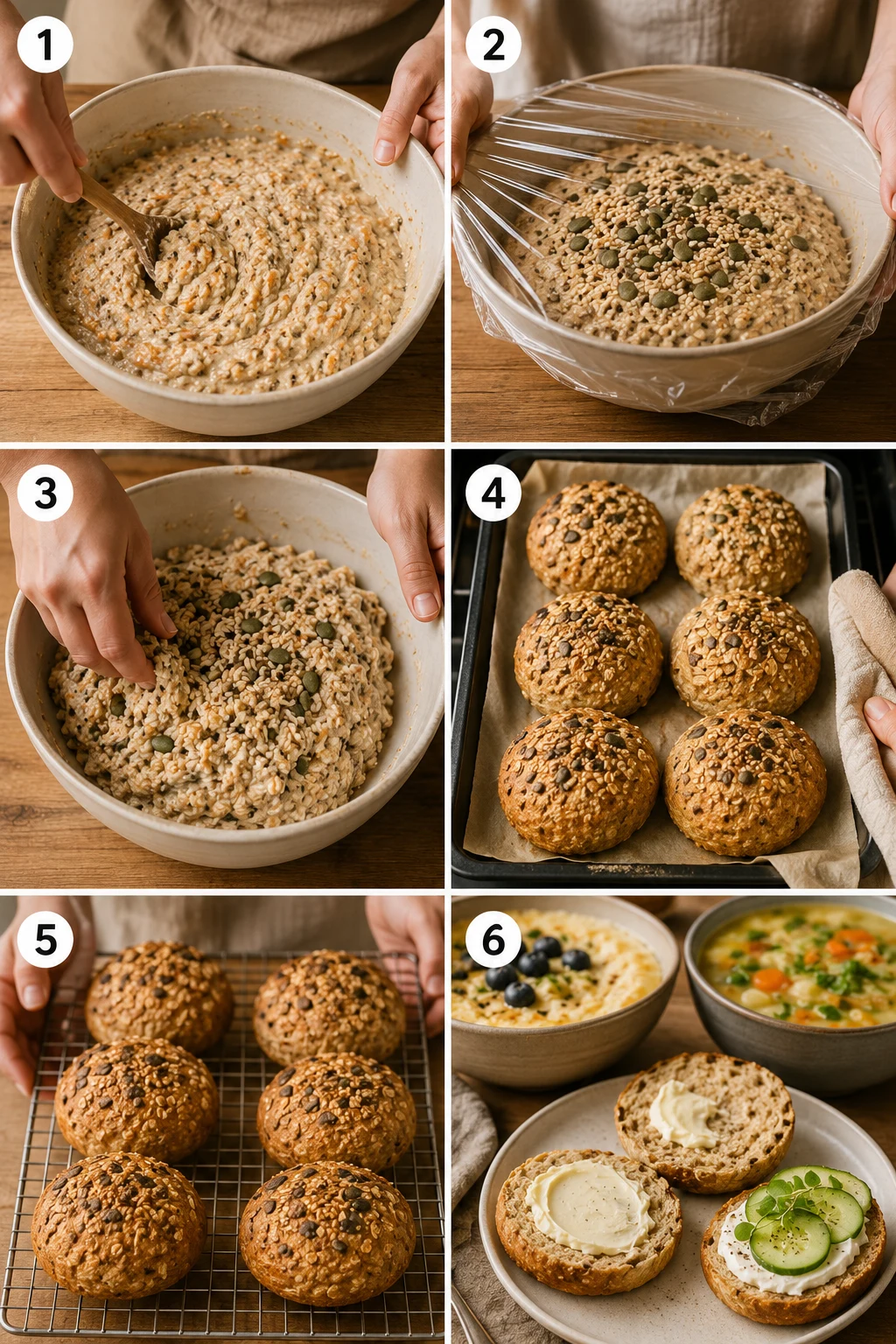 overnight oat buns step by step overnight oat buns step by step