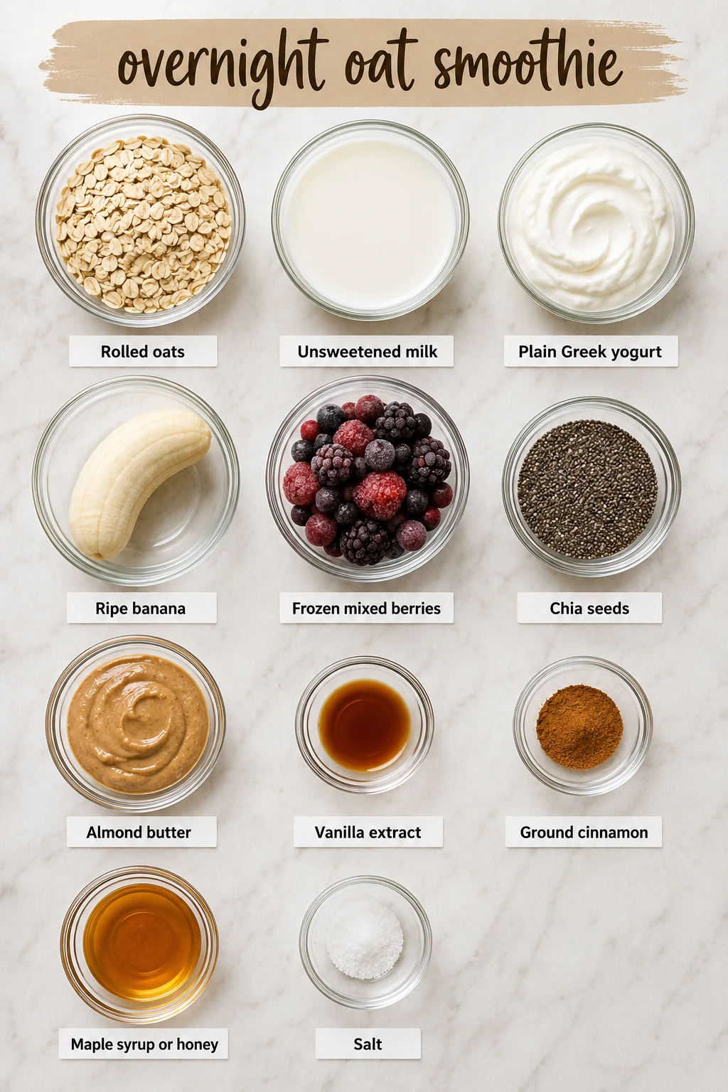 overnight oat smoothie ingredients