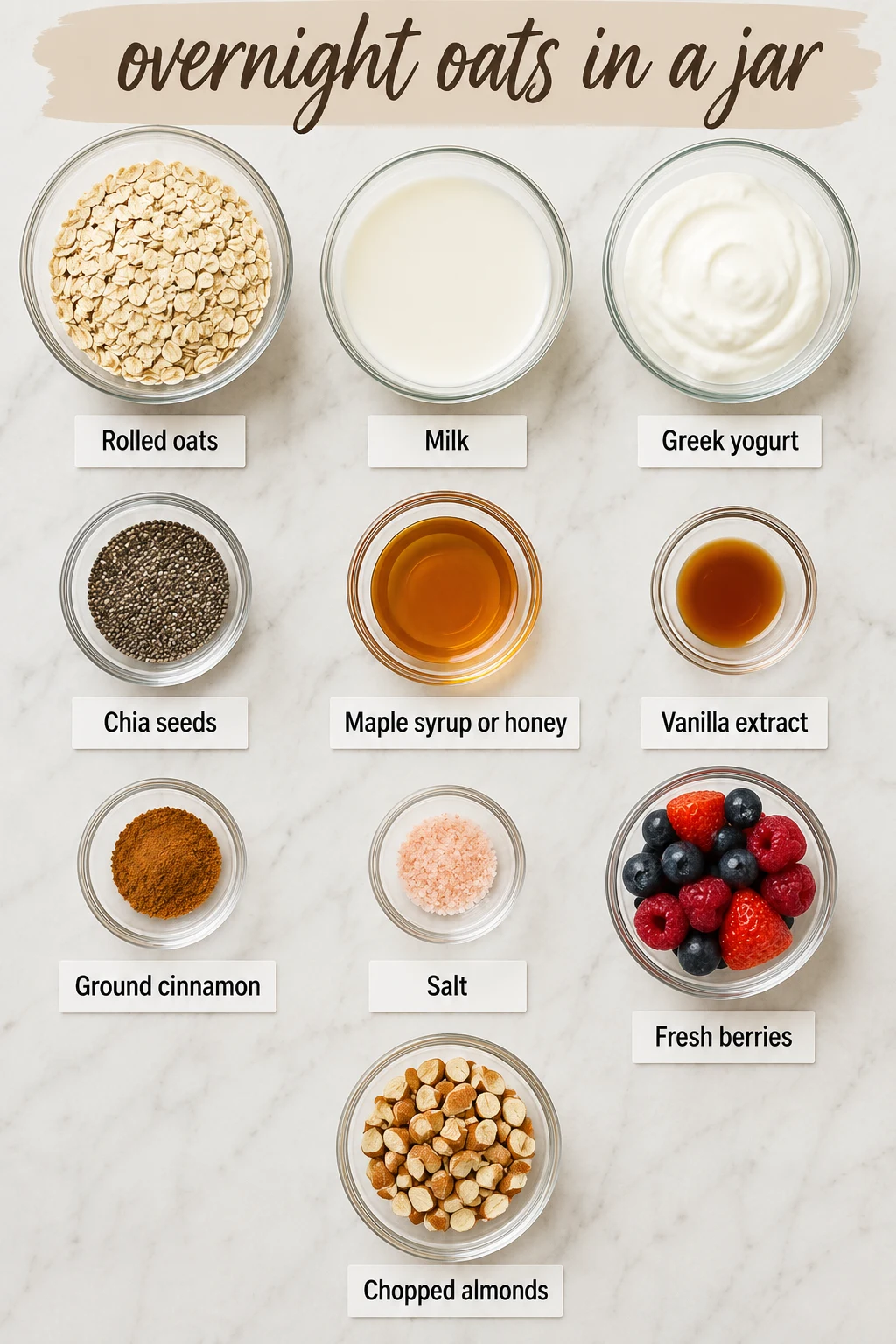 overnight oats in a jar ingredients overnight oats in a jar ingredients
