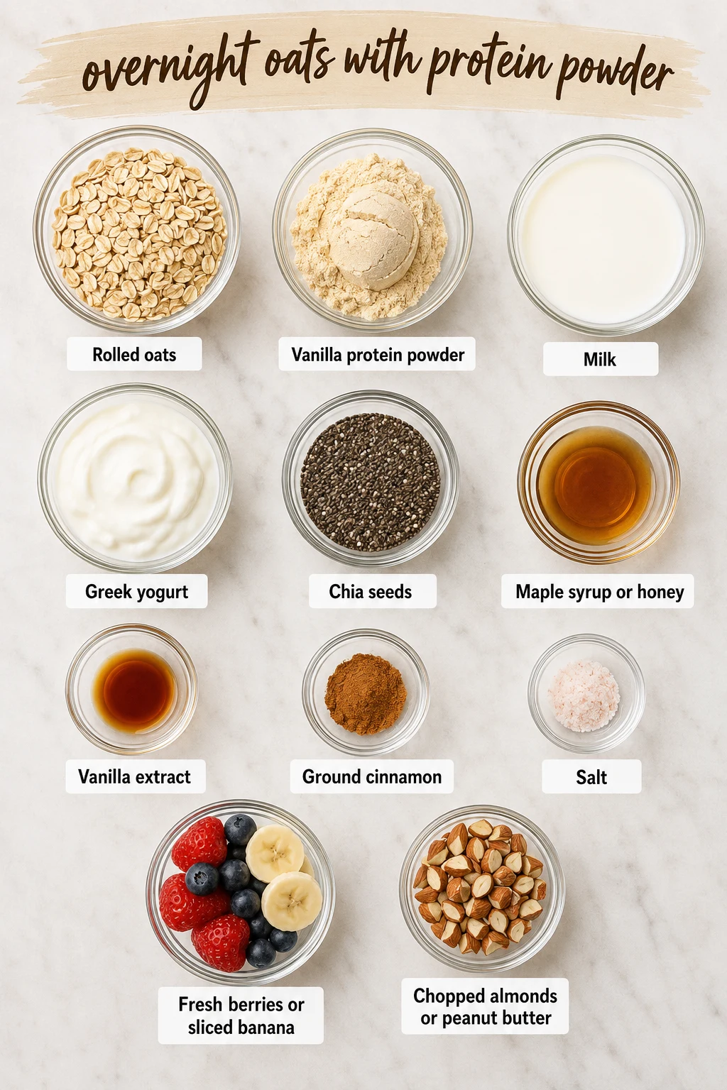 overnight oats with protein powder ingredients