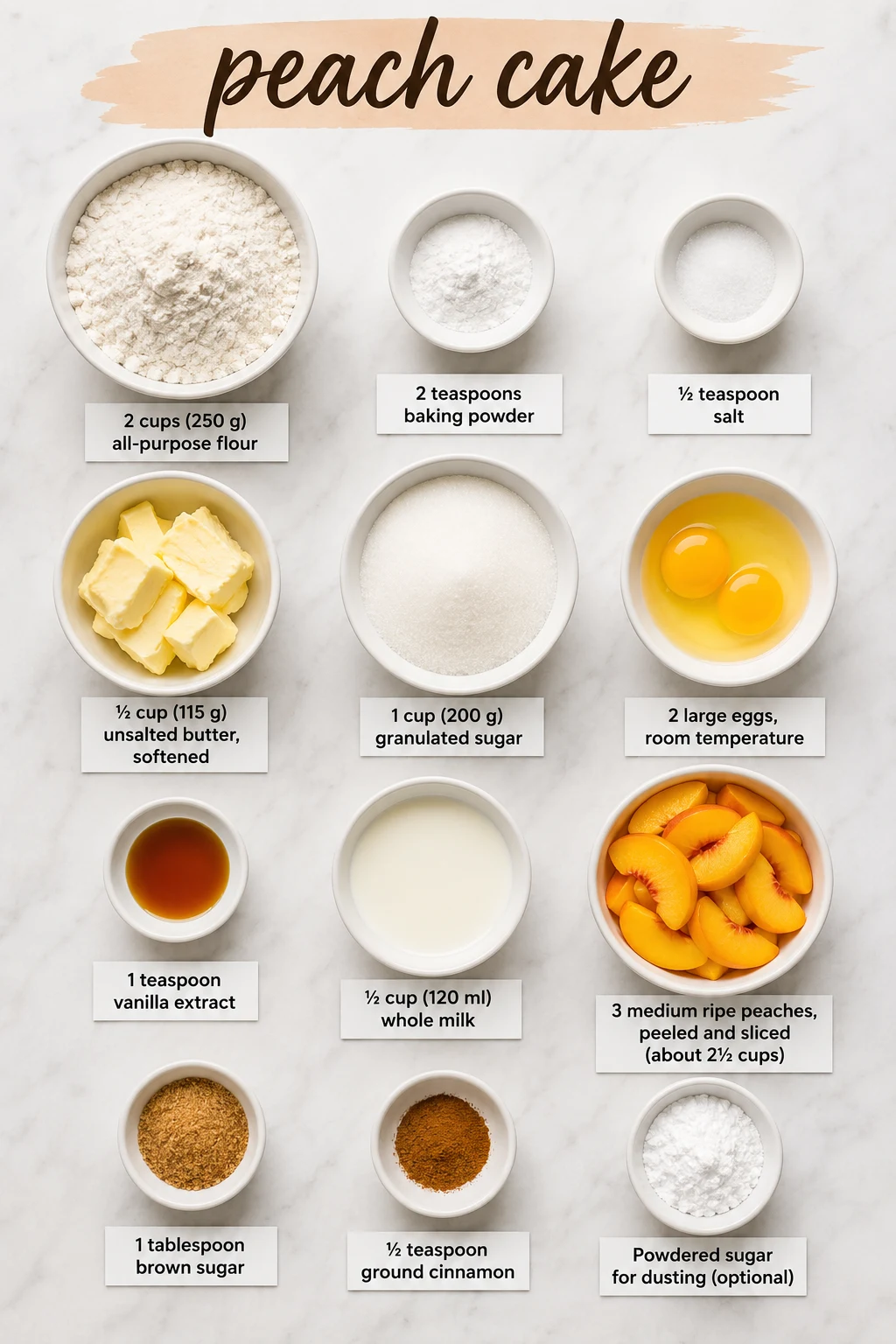 peach cake ingredients