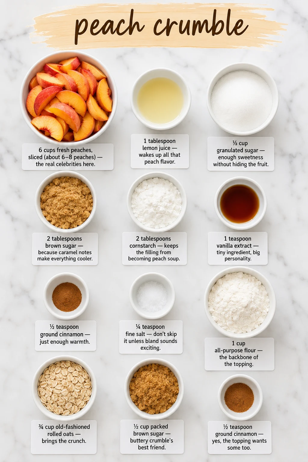 peach crumble ingredients
