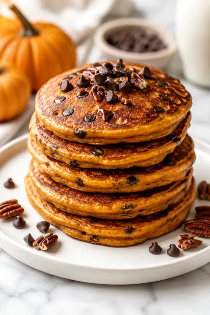 Pumpkin Chocolate Chip Pancakes