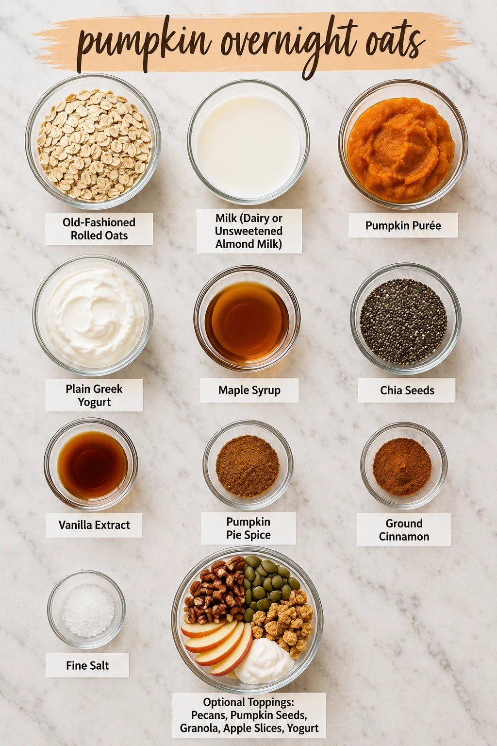 pumpkin overnight oats ingredients
