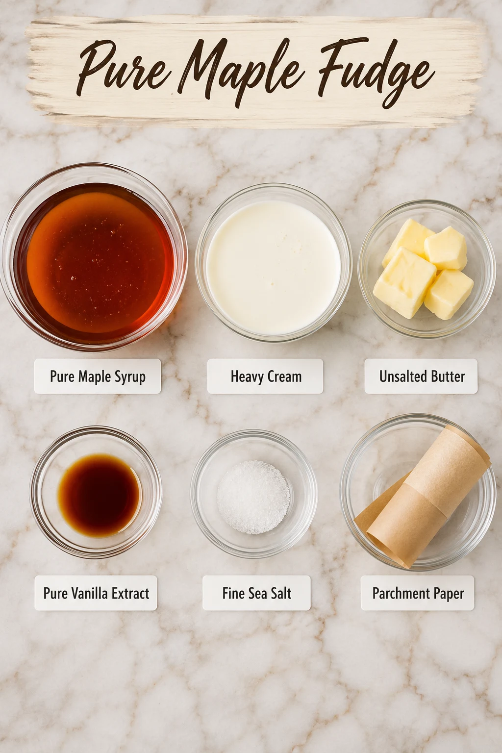 Pure Maple Fudge ingredients