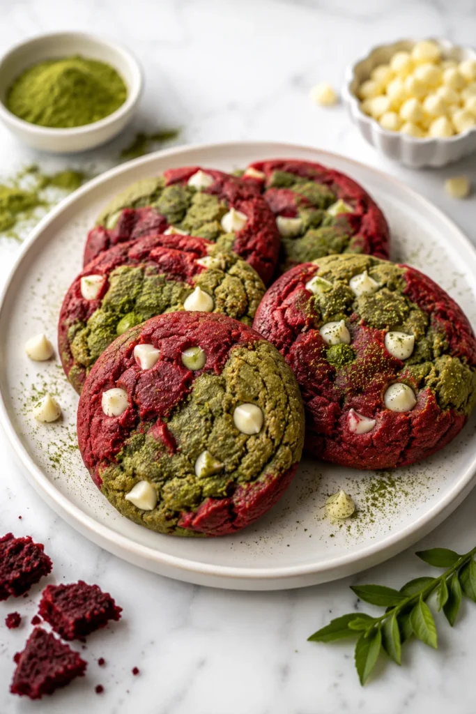 red velvet cookie and matcha cookie crk