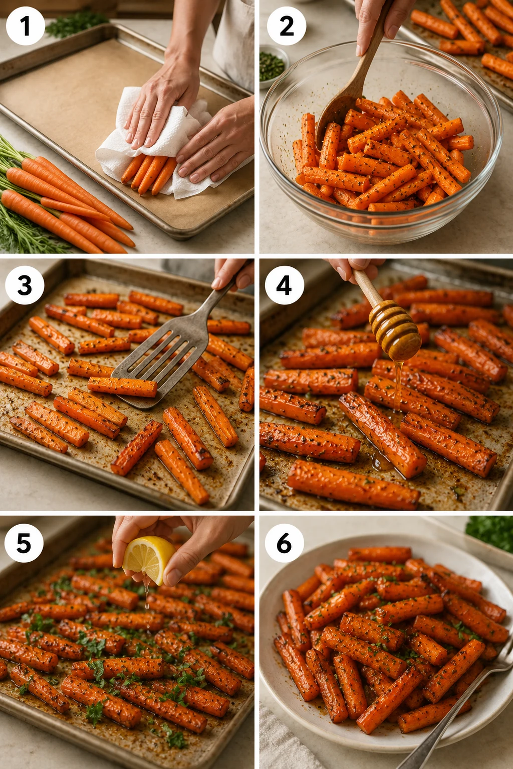 roasted carrots step by step