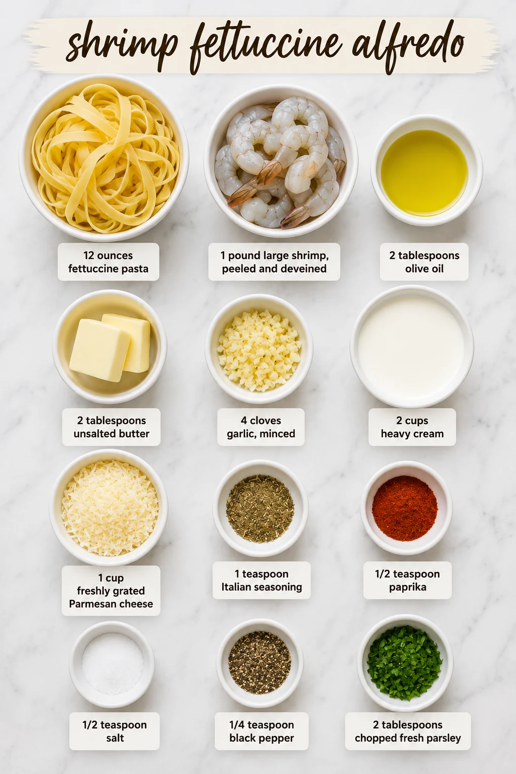 shrimp fettuccine alfredo ingredients