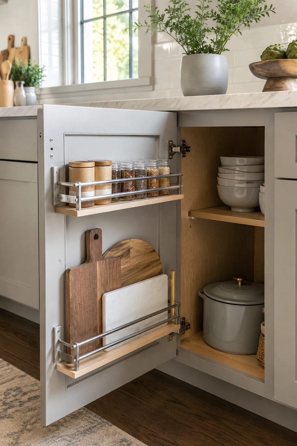 Turn the Inside of Cabinet Doors into Storage — small kitchen storage ideas