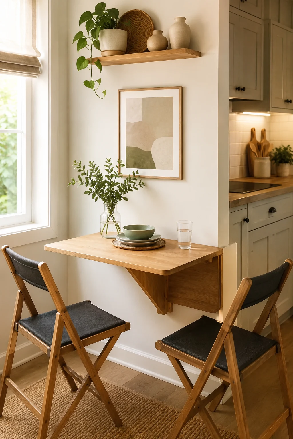 Small Kitchen Table Ideas Using a Fold-Down Wall Table — small kitchen table ideas