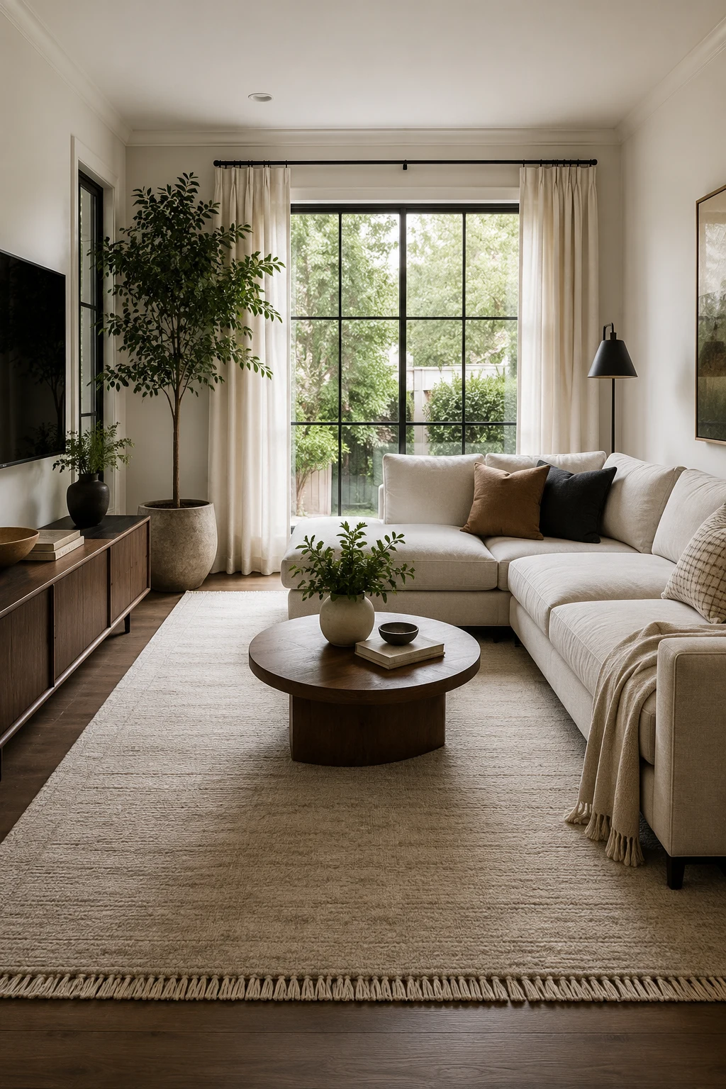 Define the Space with the Right Rug Size — small living room inspiration