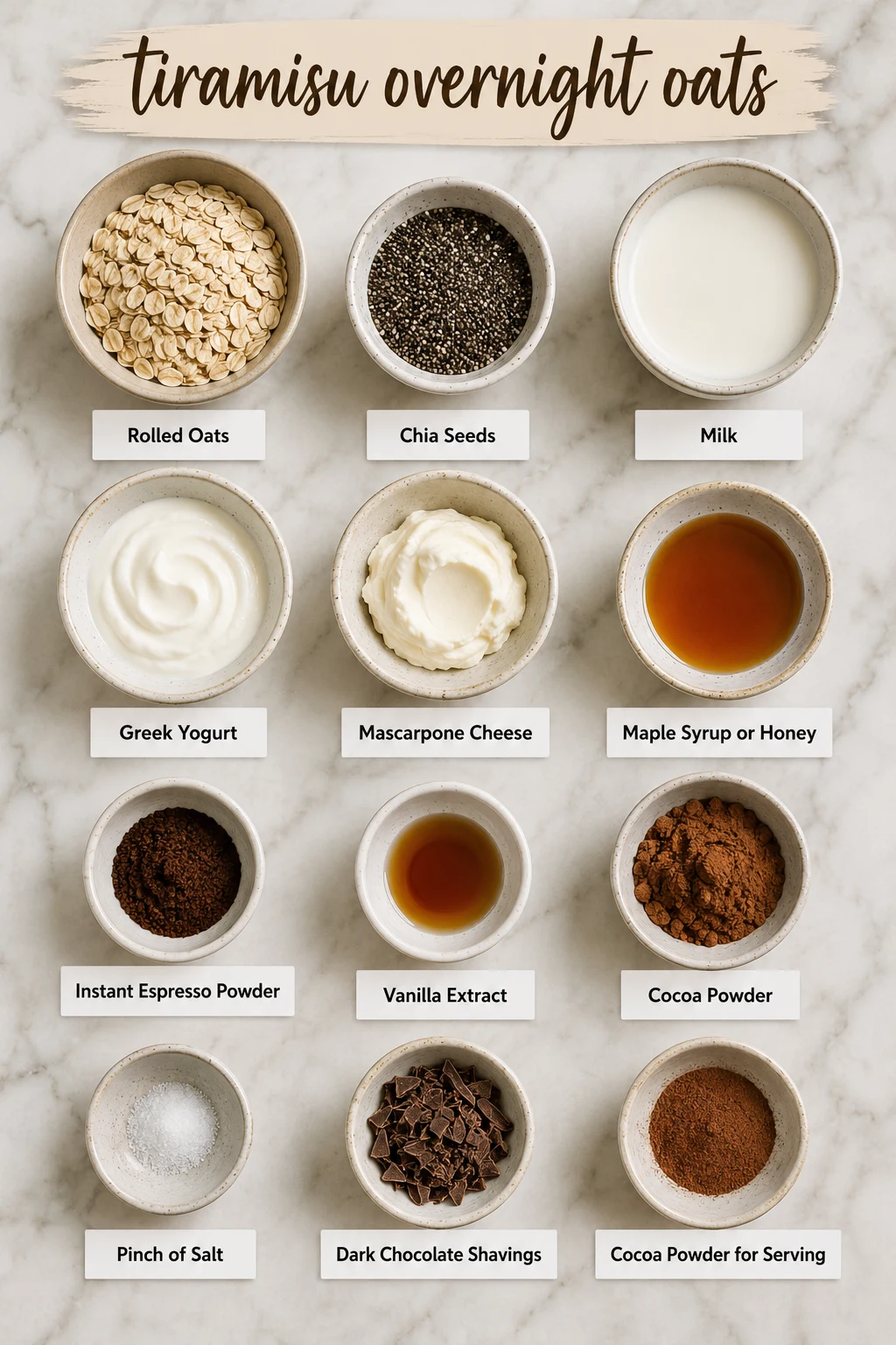 tiramisu overnight oats ingredients tiramisu overnight oats ingredients