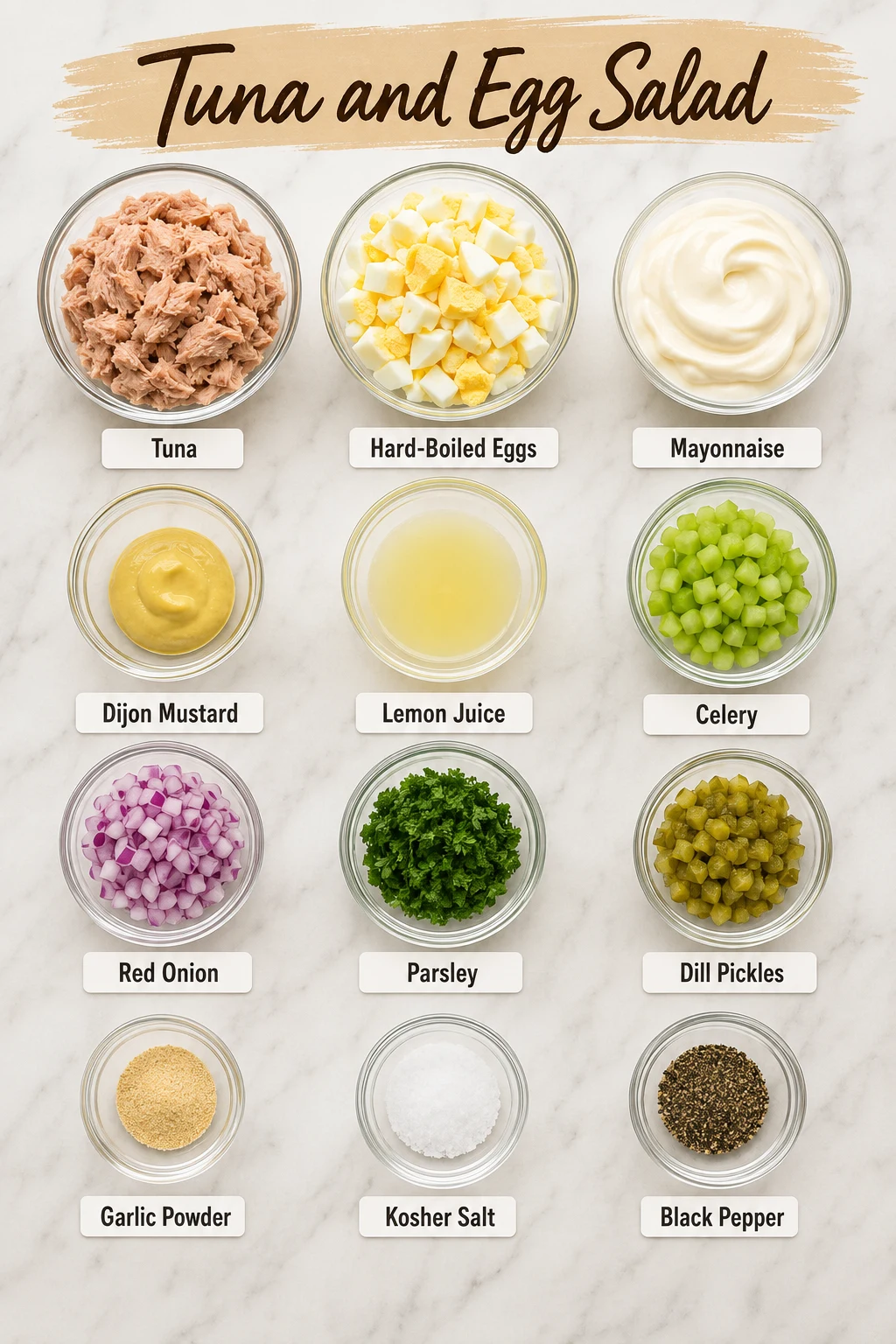 Tuna and Egg Salad ingredients Tuna and Egg Salad ingredients