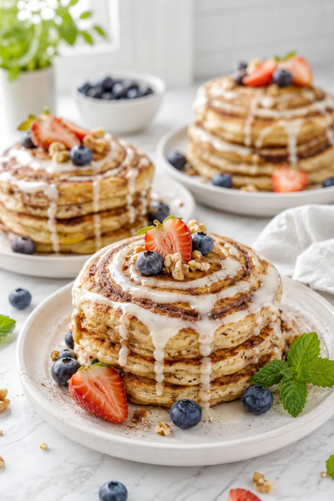 Vegan Cinnamon Roll Pancakes