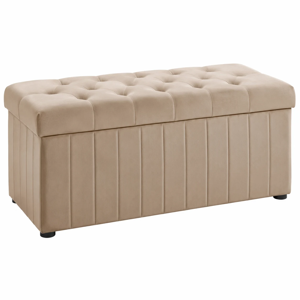 SONGMICS Velvet Storage Ottoman Bench