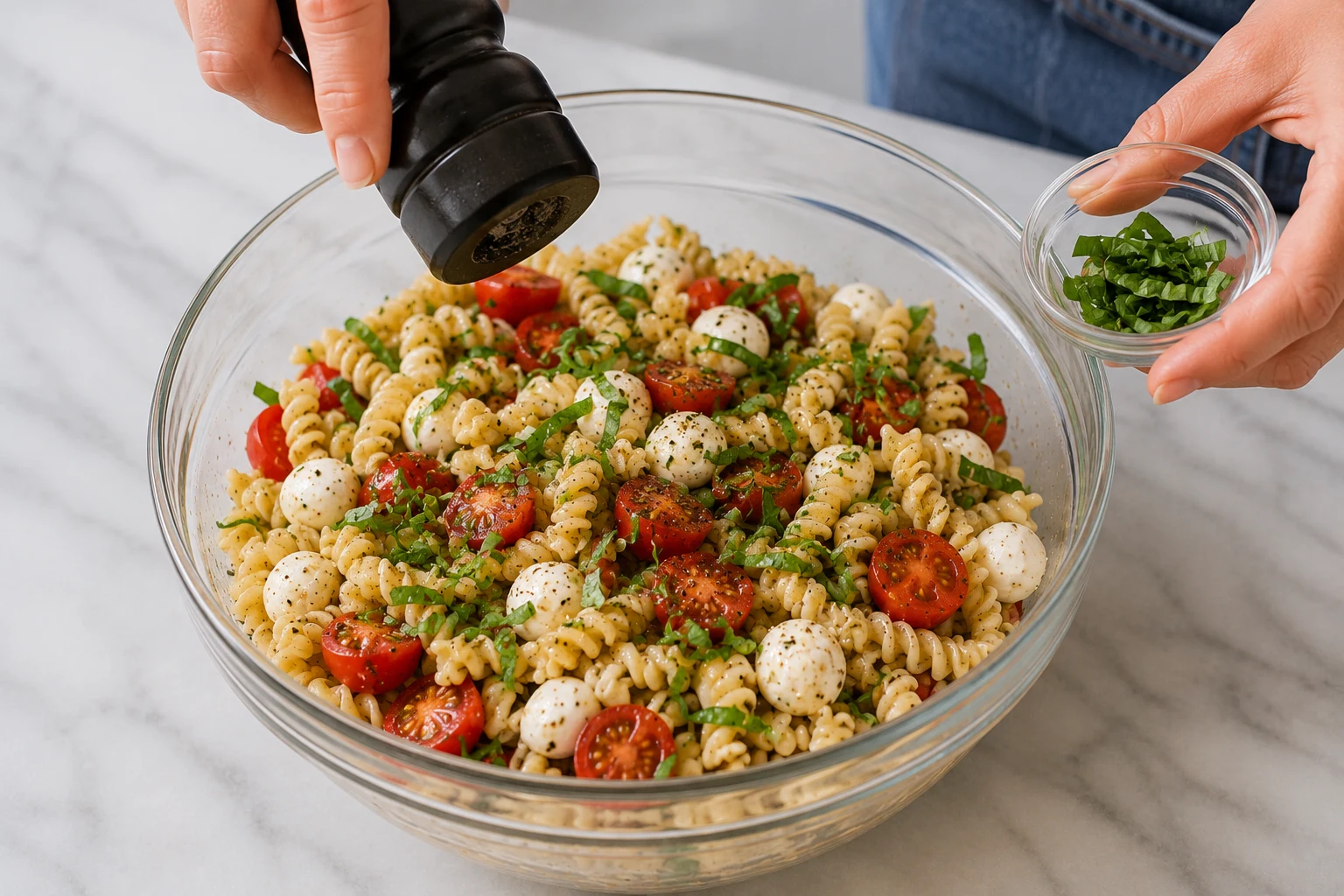 Best Caprese Pasta Salad step 7 Best Caprese Pasta Salad step 7