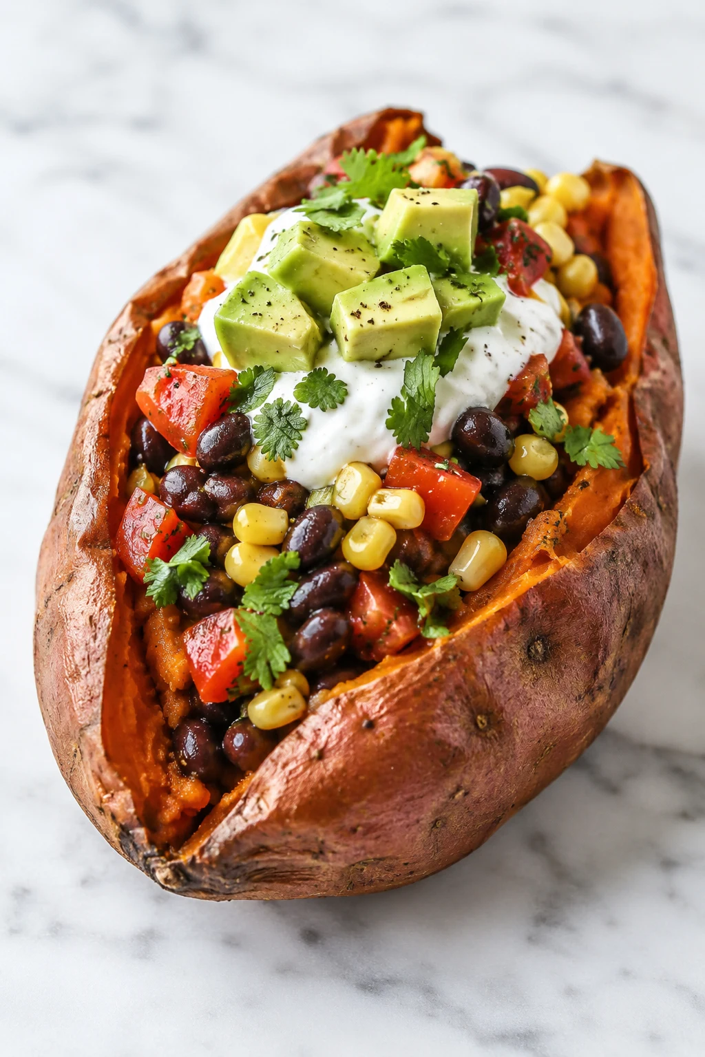 Black Bean Stuffed Sweet Potatoes recipe — easy step-by-step dish