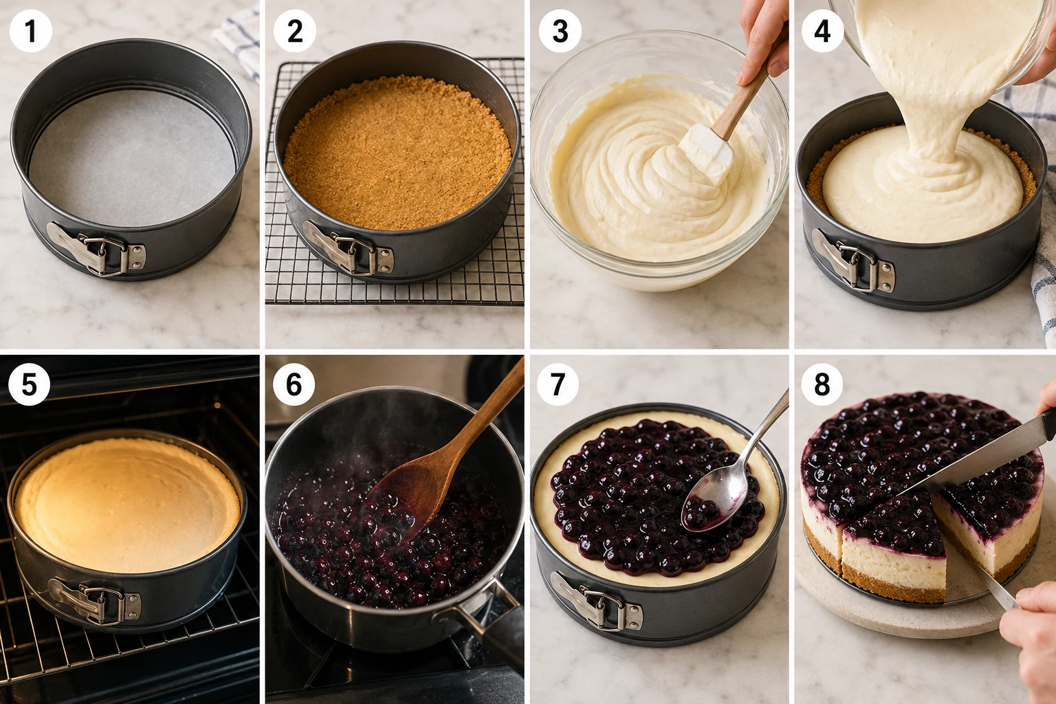 Blueberry Cheesecake step by step