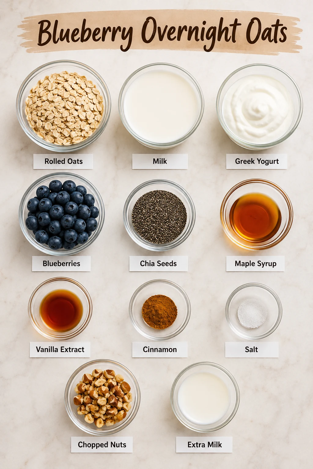 Blueberry Overnight Oats ingredients Blueberry Overnight Oats ingredients