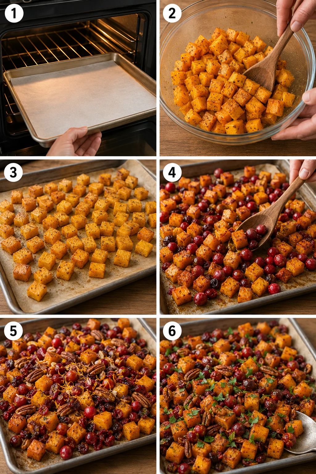 Butternut Squash with Cranberries step by step